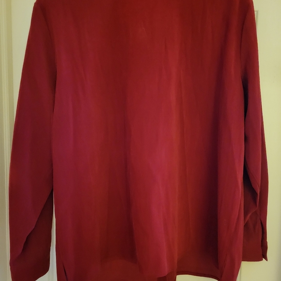 Burgundy Red Long Sleeve Jordan Woman Blouse - Picture 4 of 7